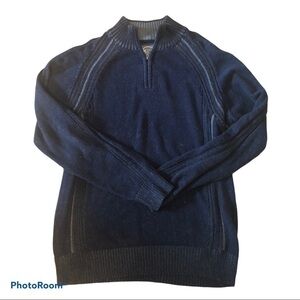 BKE The Buckle Navy Speckled Sweater Athletic Fit Size L Winter Cozy Warm